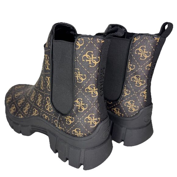 GUESS Women's Hestia Brown Logo Ankle Boot Platform Shoes - Size 8.5 M - Picture 7 of 15